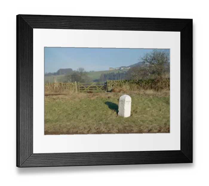 Framed Print : Milestone circa 150M north-west of Burn Bridge