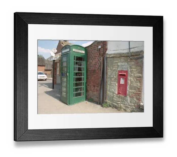 Framed Print : Green Telephone Box