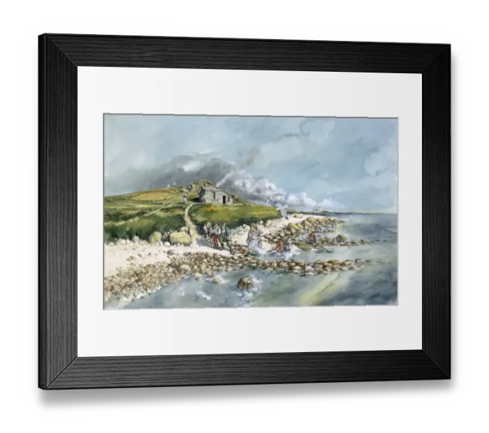 Framed Print : St Helens Quarantine Station c. 1764, Isles of Scilly J010100