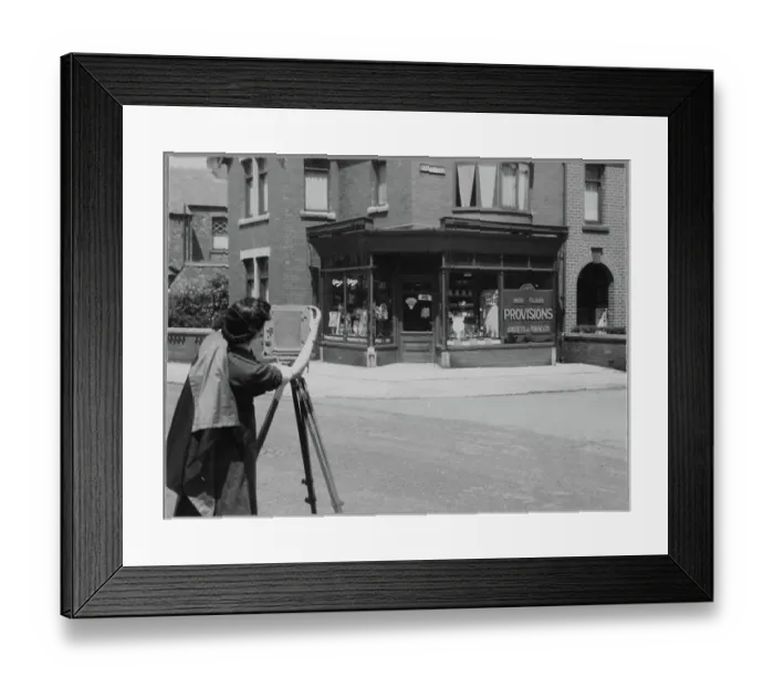Framed Print : Member of the Women's Auxiliary Air Force (WAAF) practising exterior building photography chp01_07_01_039