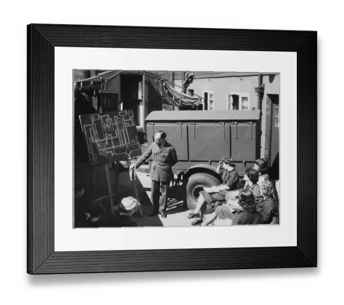 Framed Print : RAF instructor directing trainees in the use of the mobile photographic darkroom chp01_07_01_073 Framed Print : RAF instructor directing trainees in the use of the mobile photographic darkroom chp01_07_01_073