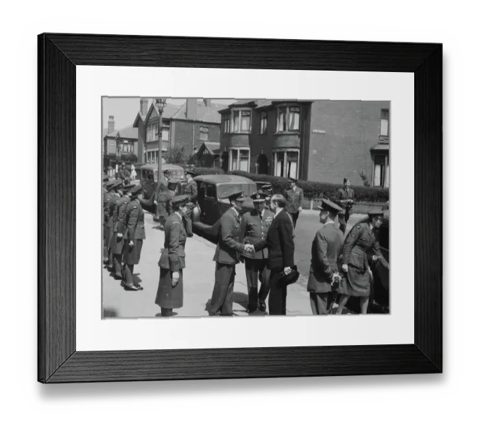 Framed Print : The Secretary of State for Air, Sir Archibald Sinclair, greeting personnel chp01_07_01_084 Framed Print : The Secretary of State for Air, Sir Archibald Sinclair, greeting personnel chp01_07_01_084