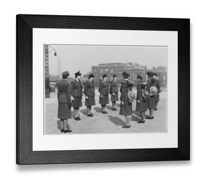 Framed Print : WAAF (Women's Auxiliary Air Force) trainees preparing for fire picquet duty chp01_07_01_088