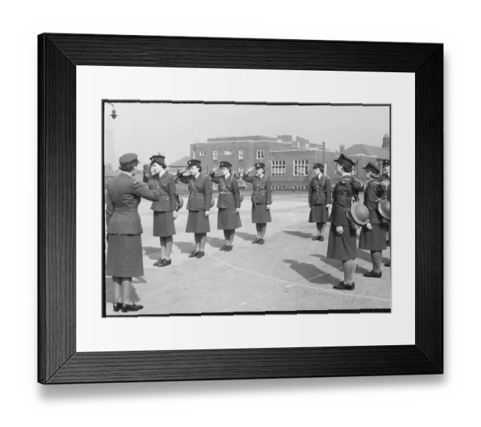 Framed Print : WAAF (Women's Auxiliary Air Force) trainees preparing for fire picquet duty chp01_07_01_091