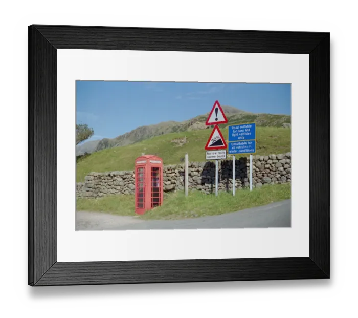 Framed Print : Telephone Kiosk, Hardknott Pass