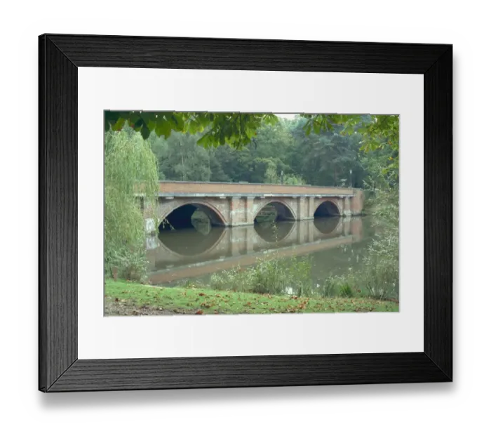 Framed Print : Bridge Over Pond, Whiteley Village