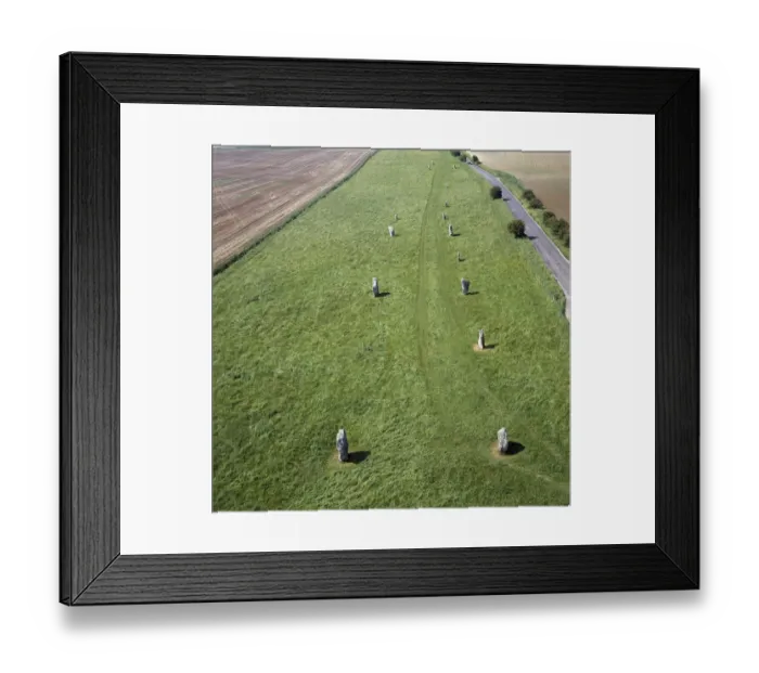 Framed Print : West Kennet Avenue from the air K040331 Framed Print : West Kennet Avenue from the air K040331