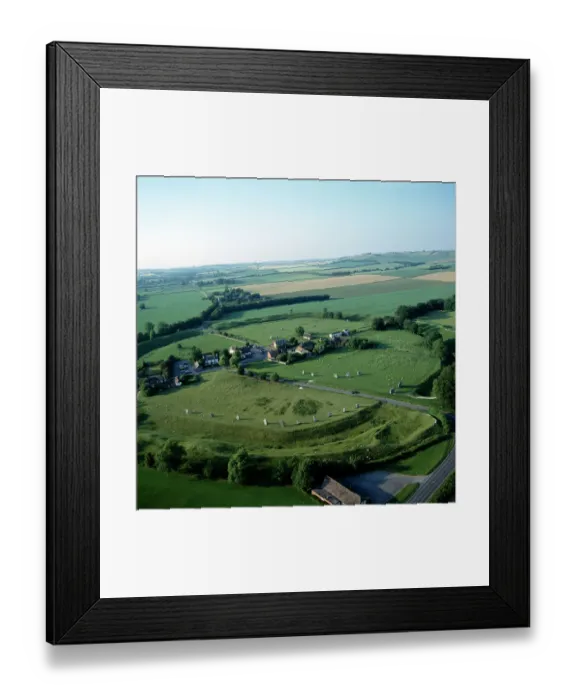 Framed Print : Avebury from the air K040333 Framed Print : Avebury from the air K040333