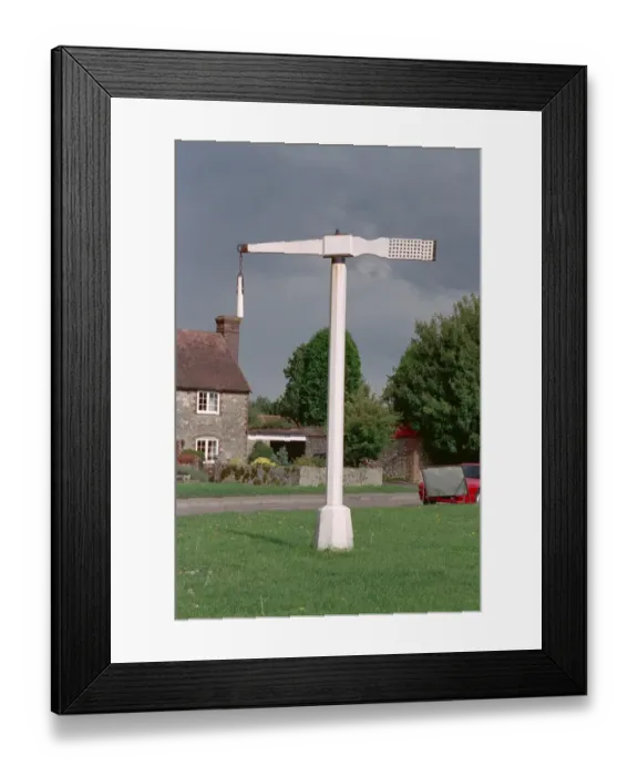 Framed Print : Quintain. Tilting pole, would have been used by knights to practise swordstrokes