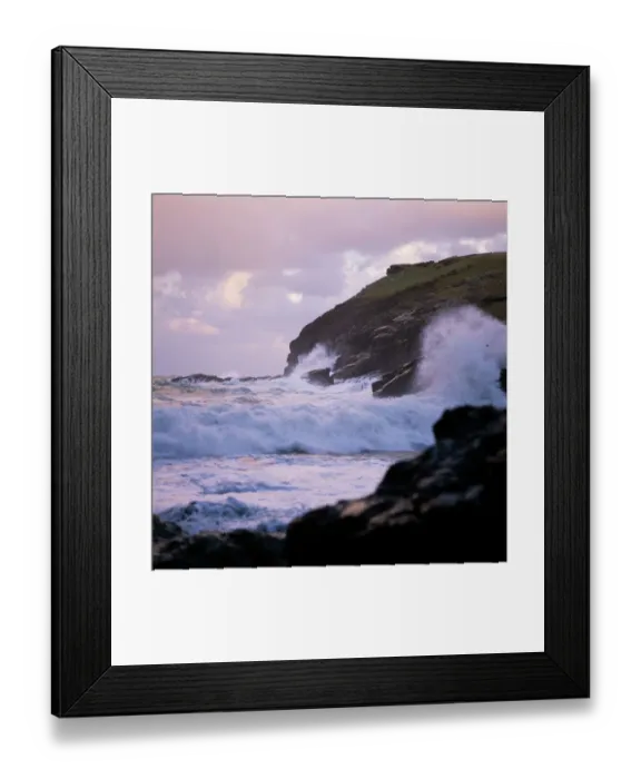Framed Print : Waves crashing against the coastline K900459
