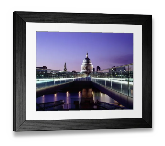 Framed Print : Millennium Bridge and St Pauls at dusk J060064