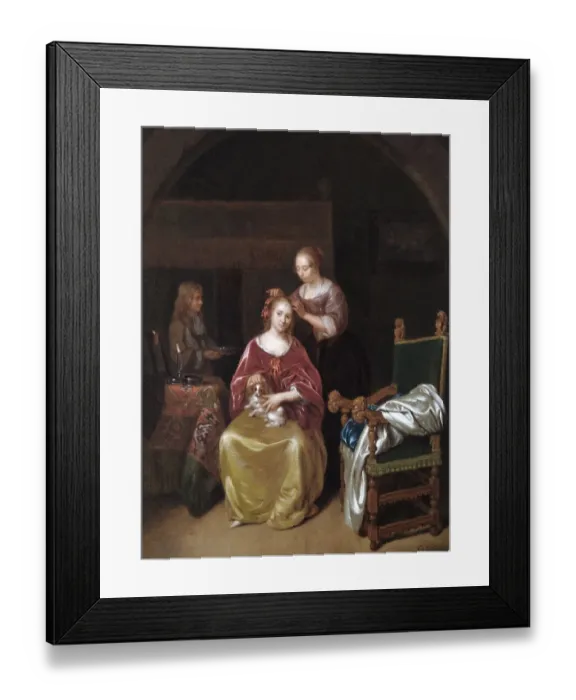 Framed Print : Netscher - A lady at her toilet N070495 Framed Print : Netscher - A lady at her toilet N070495