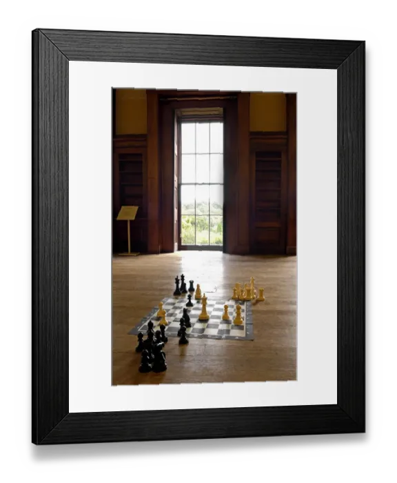 Framed Print : Belsay Hall chess board N070013