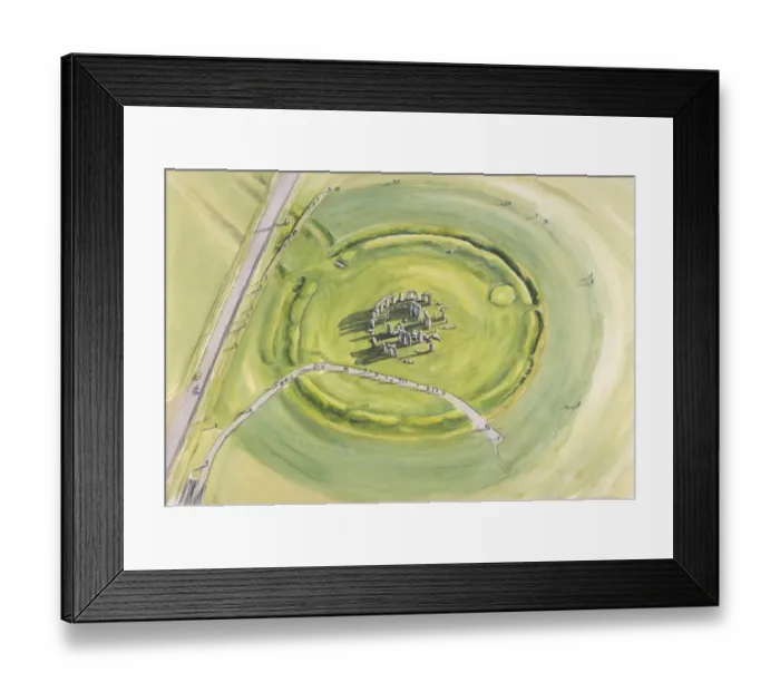 Framed Print : Stonehenge: 2005 aerial view J050050