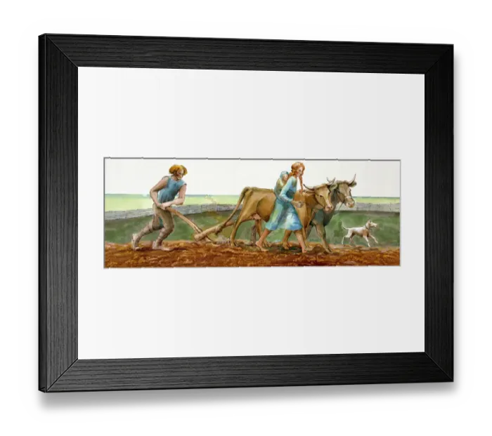Framed Print : Ploughing J910038