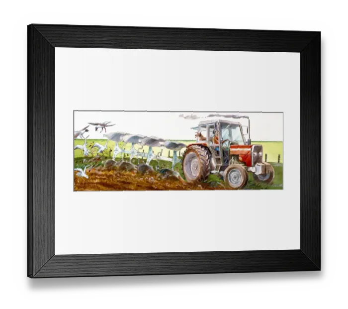 Framed Print : Ploughing J910040