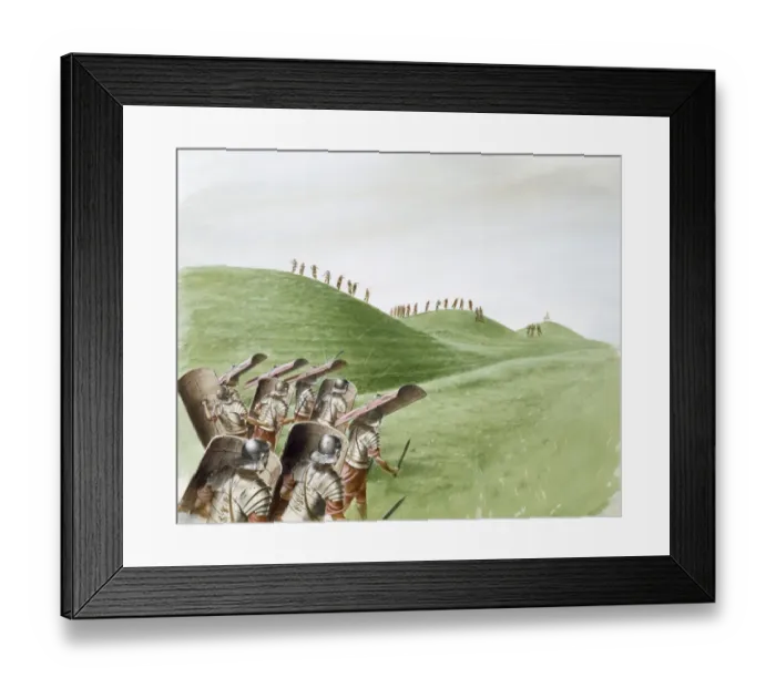 Framed Print : Roman soldiers in battle with Celtic tribes J870477