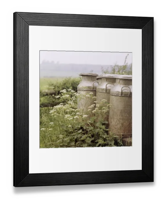 Framed Print : Milk churns FF002967 Framed Print : Milk churns FF002967