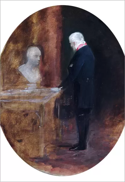 Leslie - Duke of Wellington looking at bust of Napoleon N070535