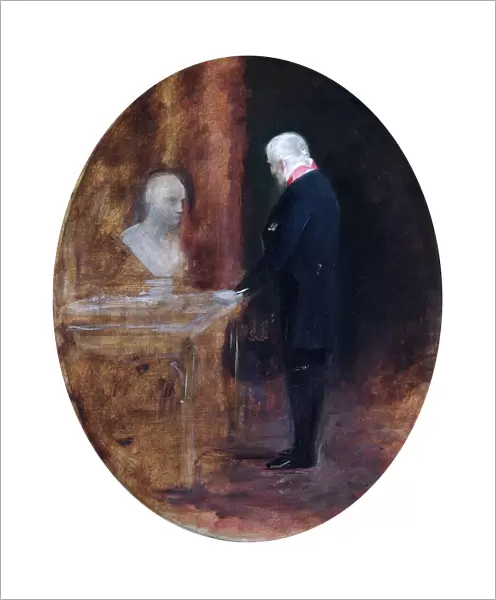 Leslie - Duke of Wellington looking at bust of Napoleon N070535