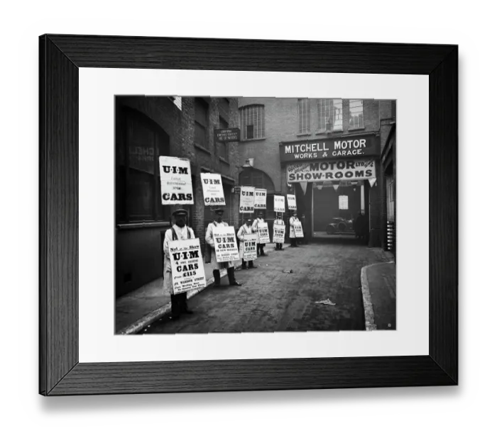 Framed Print : Sandwich board men 1910 BL21037b Framed Print : Sandwich board men 1910 BL21037b