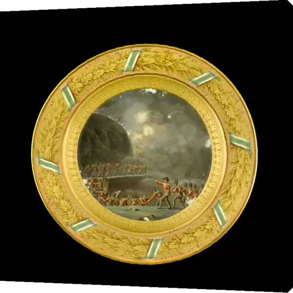 Dessert plate depicting the Storming of Ciudad Rodrigo N081120