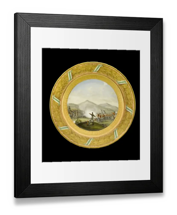 Framed Print : Dessert plate depicting the Battle of Talavera N081122