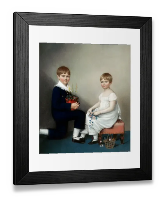 Framed Print : Sharples - Charles Darwin (aged six) and Catherine K971925 Framed Print : Sharples - Charles Darwin (aged six) and Catherine K971925