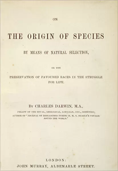 On the Origin of Species K970323