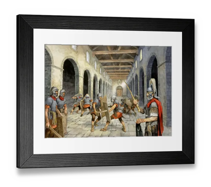 Framed Print : Roman infantry practising combat J050053 Framed Print : Roman infantry practising combat J050053
