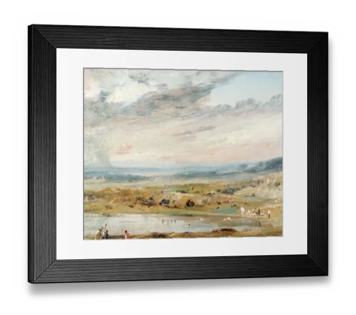 Framed Print : Constable - Hampstead Heath with Pond and Bathers K040850