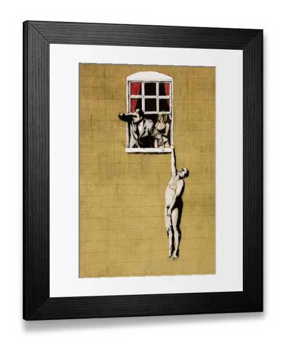 Framed Print : Stencil graffiti by Banksy N070360