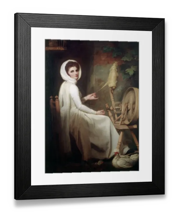 Framed Print : Romney - Lady Hamilton at the Spinning Wheel J910506