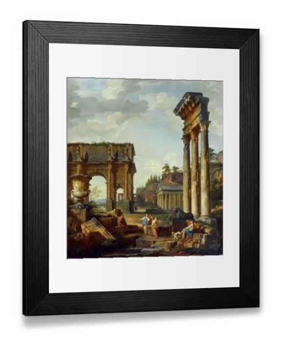 Framed Print : Panini - Roman Landscape with the Arch of Constantine J920081