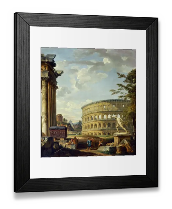 Framed Print : Panini - Roman Landscape with the Colosseum J920082