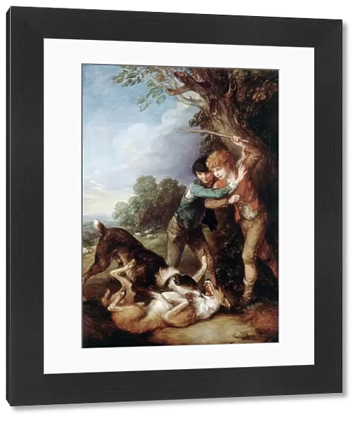 Gainsborough - Two Shepherd Boys with Two Dogs Fighting J920222