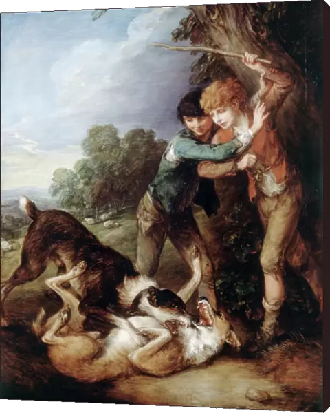 Gainsborough - Two Shepherd Boys with Two Dogs Fighting J920222