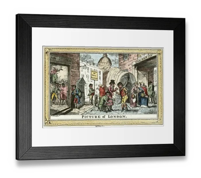 Framed Print : Cruikshank - Picture of London N110040 Framed Print : Cruikshank - Picture of London N110040