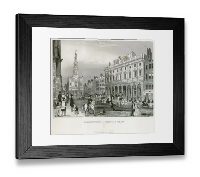Framed Print : Mid-19th century engraving of the Strand, London N110043
