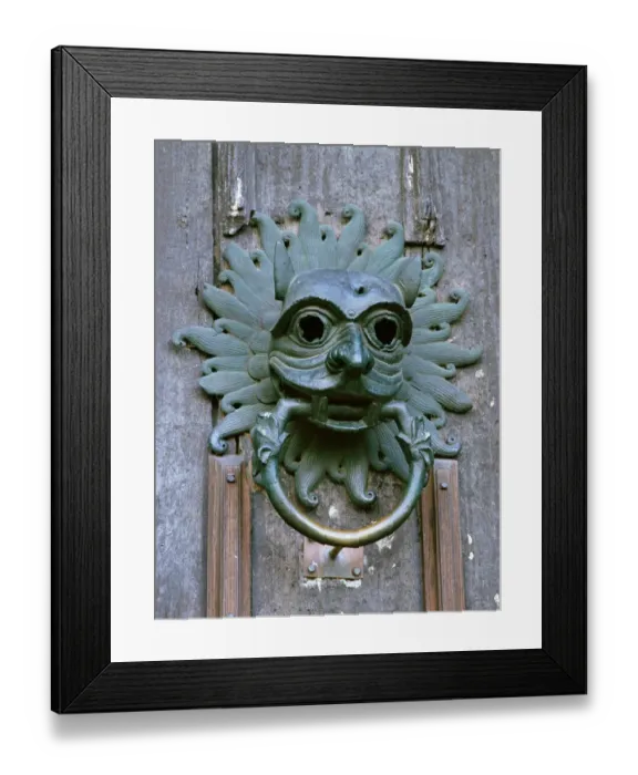 Framed Print : Durham Cathedral door knocker K011465