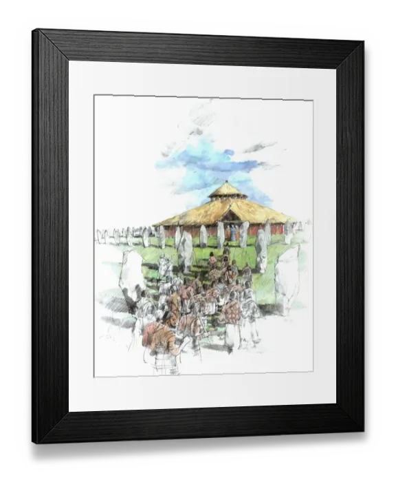Framed Print : Ceremonial procession at Avebury N072062