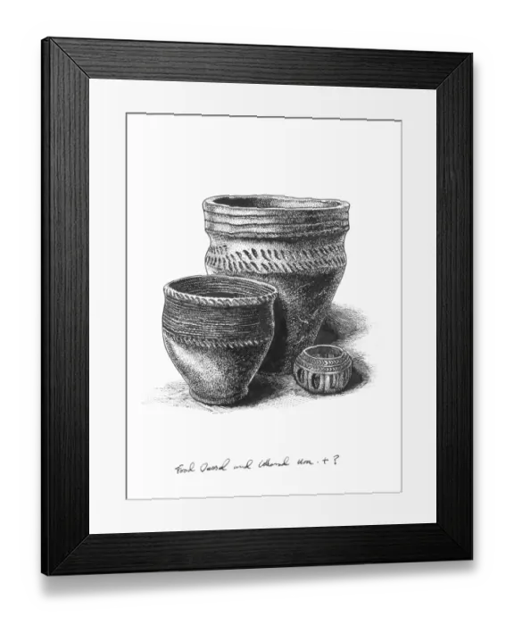 Framed Print : Bronze Age pottery N980005