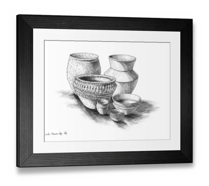 Framed Print : Bronze Age pottery N980006