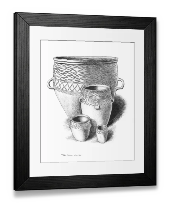 Framed Print : Bronze Age pottery N980007