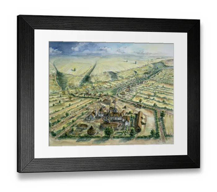 Framed Print : Wharram Percy Medieval Village J890256 Framed Print : Wharram Percy Medieval Village J890256