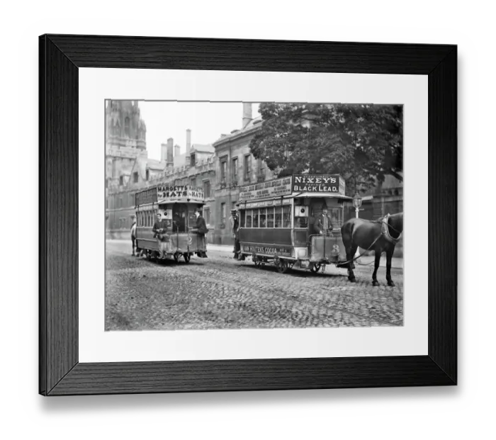 Framed Print : Horse-drawn trams, Oxford c. 1905 CC73_01178