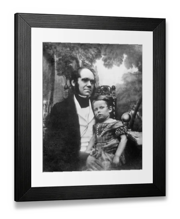 Framed Print : Charles Darwin and his son N990002
