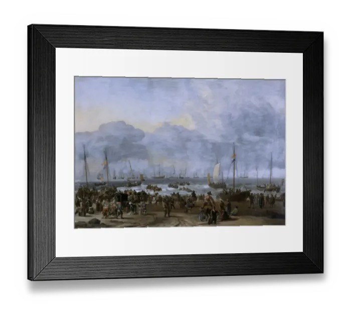 Framed Print : Bakhuizen - Landing of William of Orange at Scheveningen K040873 Framed Print : Bakhuizen - Landing of William of Orange at Scheveningen K040873