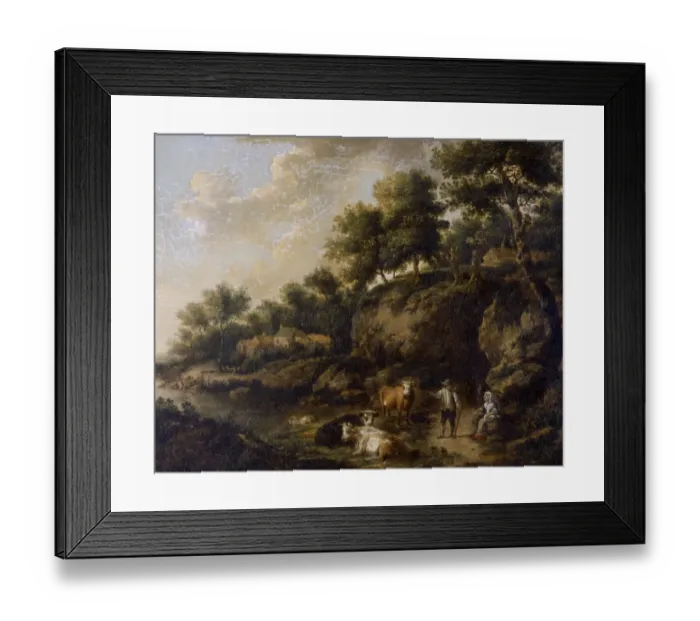 Framed Print : Antoniessen - Landscape with Cowherd K040878