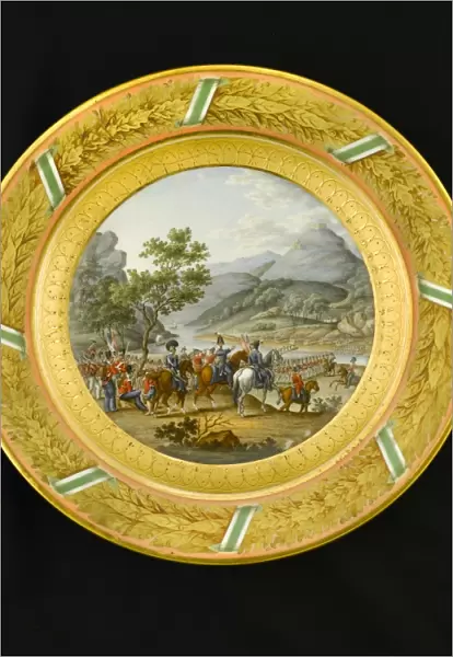 Dessert plate depicting Crossing the Mondego 1810 N080952